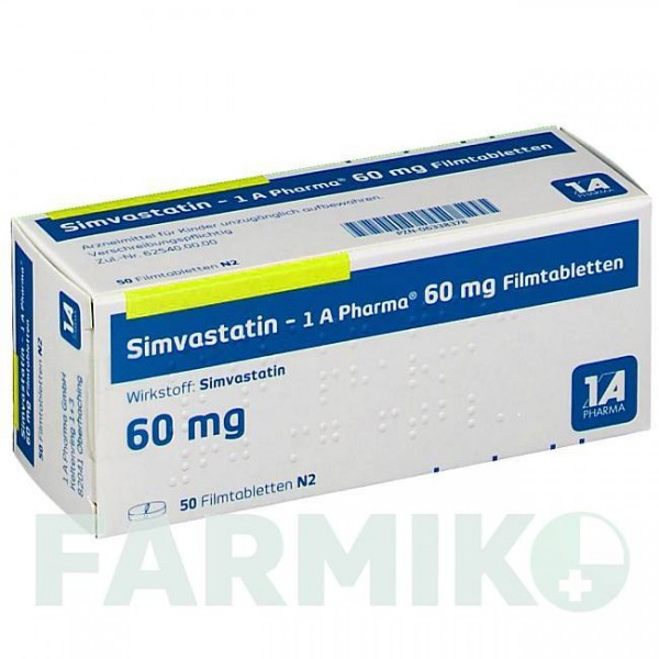 СИМВАСТАТИН (SIMVASTATIN) 60 мг таблетки 50 шт - Симвастатин 1 A PHARMA