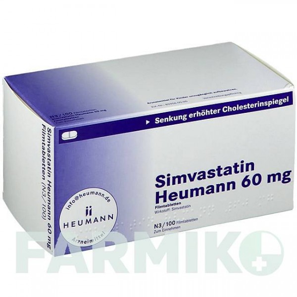 СИМВАСТАТИН (SIMVASTATIN) 60 мг таблетки 100 шт - Симвастатин HEUMANN PHARMA