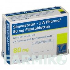 СИМВАСТАТИН (SIMVASTATIN) 80 мг таблетки 30 шт - Симвастатин 1 A PHARMA