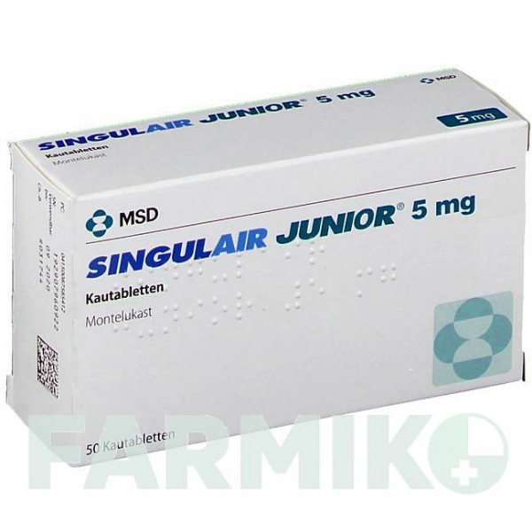 СИНГУЛЯР (SINGULAIR) 5 мг таблетки 50 шт - Монтелукаст ORGANON
