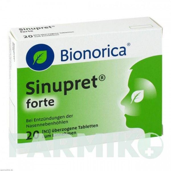 СИНУПРЕТ (SINUPRET) таблетки 20 шт - Активні речовини BIONORICA
