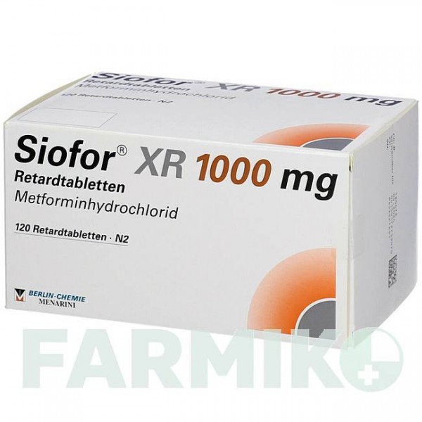 СИОФОР (SIOFOR) 1000 мг таблетки 120 шт - Метформин BERLIN-CHEMIE