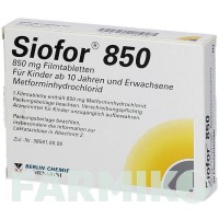 СІОФОР (SIOFOR) 850 таблетки 30 шт - Метформін BERLIN-CHEMIE