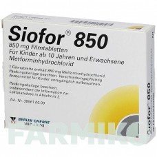 СИОФОР (SIOFOR) 850 таблетки 30 шт - Метформин BERLIN-CHEMIE