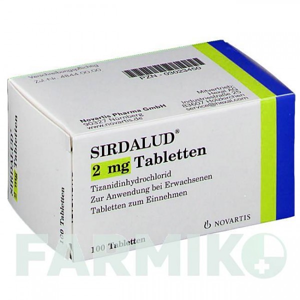СИРДАЛУД (SIRDALUD) 2 мг таблетки 100 шт - Тизанидин HEXAL