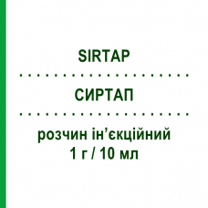СИРТАП (SIRTAP) 1 г/10 мл раствор инъекционный 1 шт - Цефтриаксон SO.SE.PHARM
