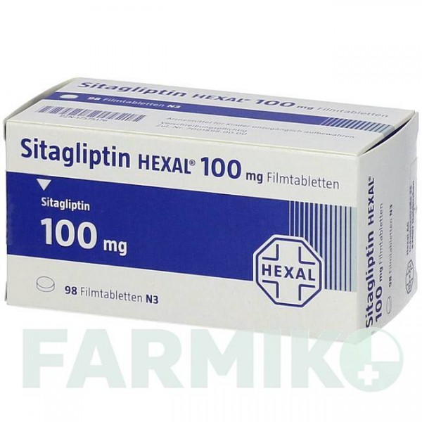 СИТАГЛІПТИН (SITAGLIPTIN) 100 мг таблетки 98 шт - Ситагліптин HEXAL