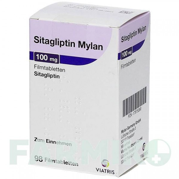 СИТАГЛИПТИН (SITAGLIPTIN) 100 мг таблетки 98 шт - Ситаглиптин VIATRIS