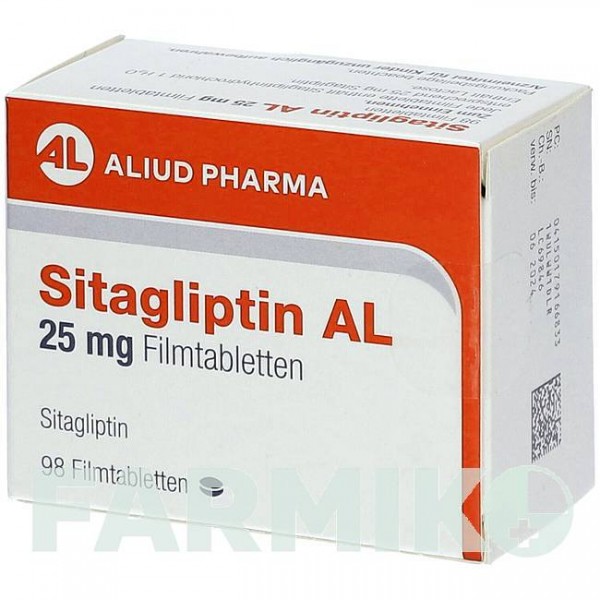 СИТАГЛІПТИН (SITAGLIPTIN) 25 мг таблетки 28 шт - Ситагліптин ALIUD PHARMA