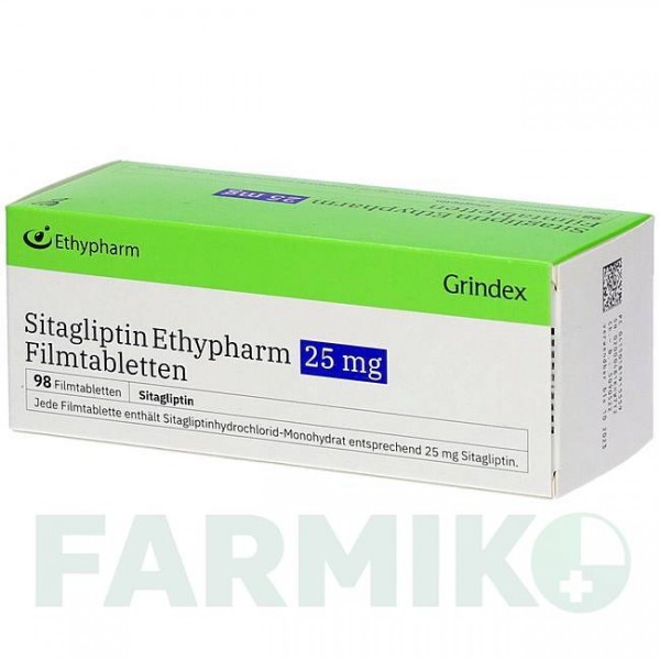 СИТАГЛИПТИН (SITAGLIPTIN) 25 мг таблетки 98 шт - Ситаглиптин ETHYPHARM