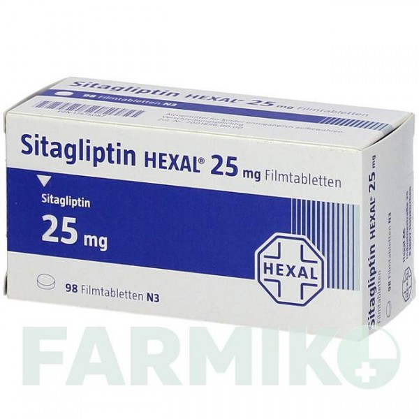 СИТАГЛІПТИН (SITAGLIPTIN) 25 мг таблетки 56 шт - Ситагліптин HEXAL