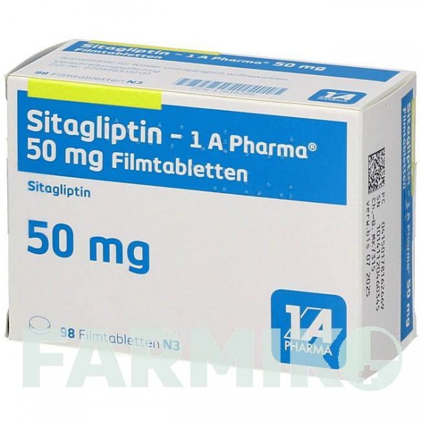 СИТАГЛІПТИН (SITAGLIPTIN) 50 мг таблетки 98 шт - Ситагліптин 1 A PHARMA