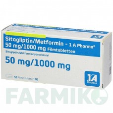 СИТАГЛИПТИН (SITAGLIPTIN) 50 мг/1000 мг таблетки 56 шт - Метформин, Ситаглиптин 1 A PHARMA