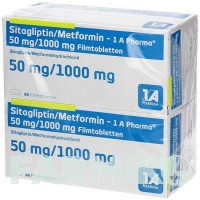 СИТАГЛІПТИН (SITAGLIPTIN) 50 мг/1000 мг таблетки 196 шт - Метформін, Ситагліптин 1 A PHARMA