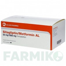 СИТАГЛИПТИН (SITAGLIPTIN) 50 мг/1000 мг таблетки 196 шт - Метформин, Ситаглиптин ALIUD PHARMA