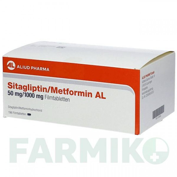 СИТАГЛИПТИН (SITAGLIPTIN) 50 мг/1000 мг таблетки 196 шт - Метформин, Ситаглиптин ALIUD PHARMA