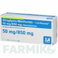 СИТАГЛИПТИН (SITAGLIPTIN) 50 мг/850 мг таблетки 56 шт - Метформин, Ситаглиптин 1 A PHARMA