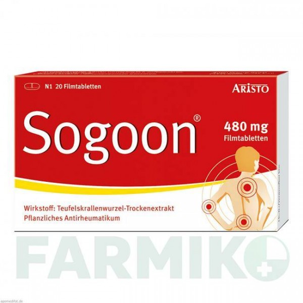 СОГУН (SOGOON) 480 мг таблетки 20 шт - Корень дьявольского когтя ARISTO PHARMA