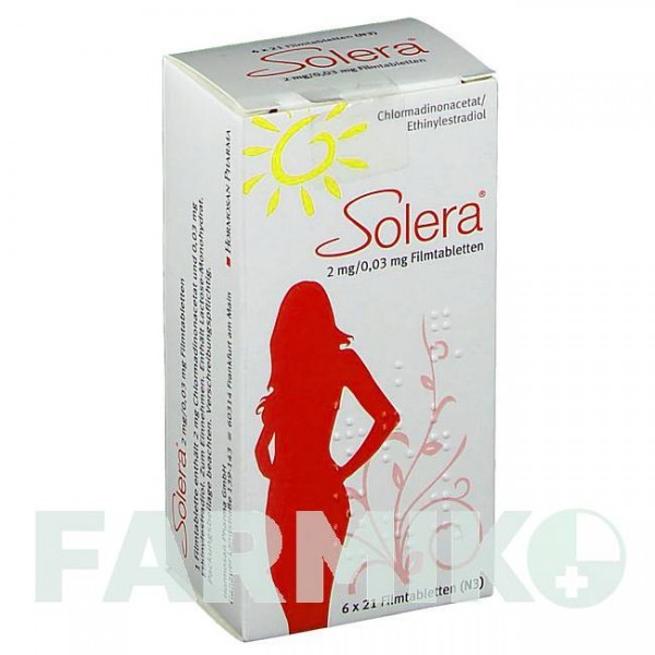 СОЛЕРА (SOLERA) 2 мг/0,03 мг таблетки 6x21 шт - Хлормадинон, Этинилэстрадиол HORMOSAN PHARMA