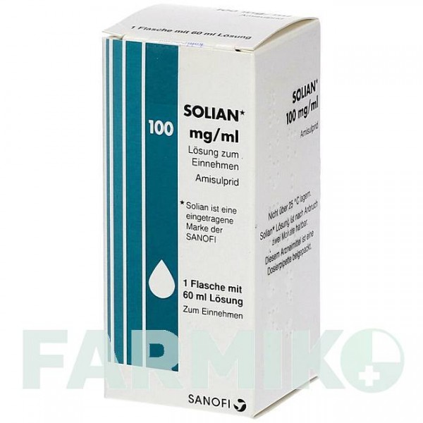 СОЛІАН (SOLIAN) 100 мг/мл розчин 60 мл - Амісульприд KOHLPHARMA