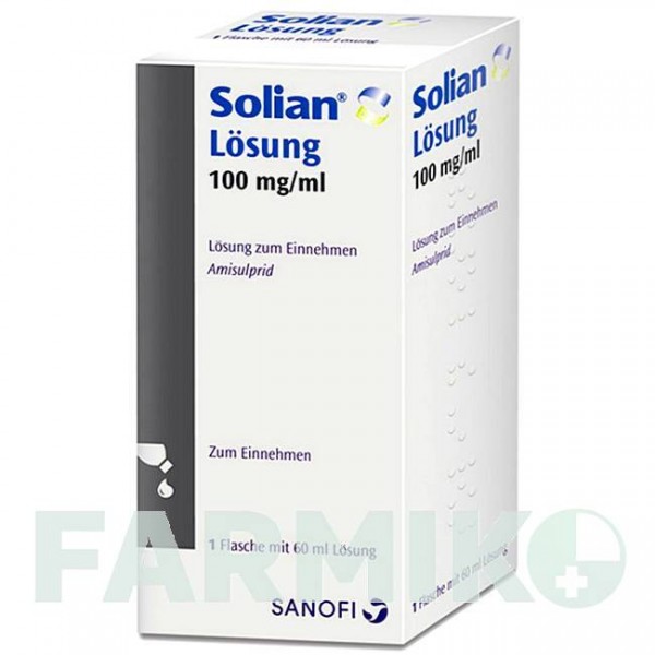 СОЛИАН (SOLIAN) 100 мг/мл раствор 60 мл - Амисульприд SANOFI