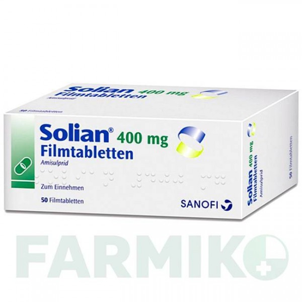 СОЛИАН (SOLIAN) 400 мг таблетки 50 шт - Амисульприд SANOFI