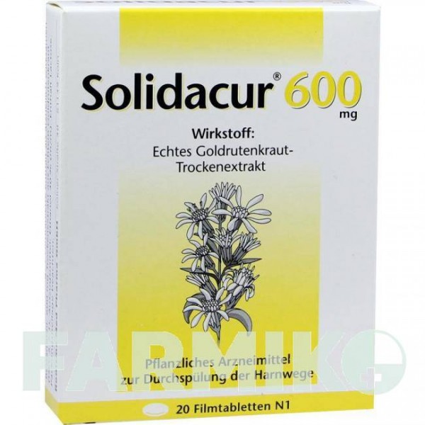 СОЛИДАКУР (SOLIDACUR) 600 мг таблетки 20 шт - Золотарника трава RODISMA-MED PHARMA