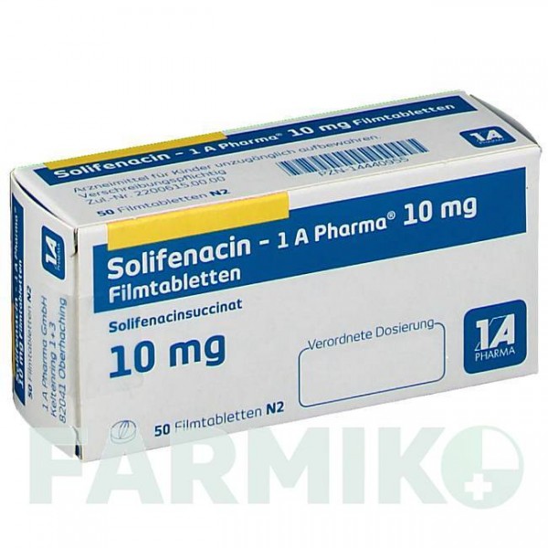 СОЛІФЕНАЦИН (SOLIFENACIN) 10 мг таблетки 50 шт - Соліфенацин 1 A PHARMA