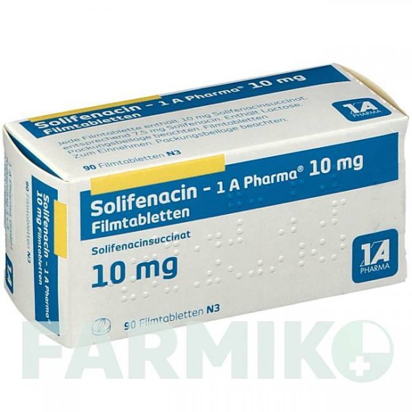 СОЛІФЕНАЦИН (SOLIFENACIN) 10 мг таблетки 90 шт - Соліфенацин 1 A PHARMA