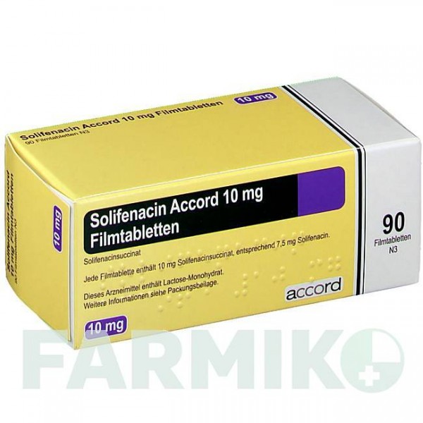 СОЛИФЕНАЦИН (SOLIFENACIN) 10 мг таблетки 90 шт - Солифенацин ACCORD HEALTHCARE
