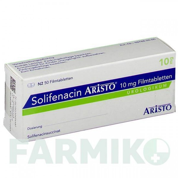 СОЛИФЕНАЦИН (SOLIFENACIN) 10 мг таблетки 50 шт - Солифенацин ARISTO PHARMA