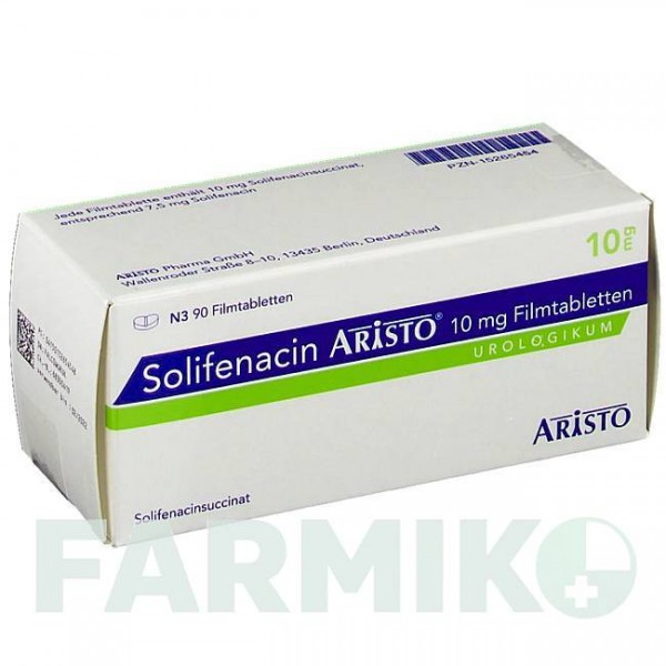 СОЛИФЕНАЦИН (SOLIFENACIN) 10 мг таблетки 90 шт - Солифенацин ARISTO PHARMA