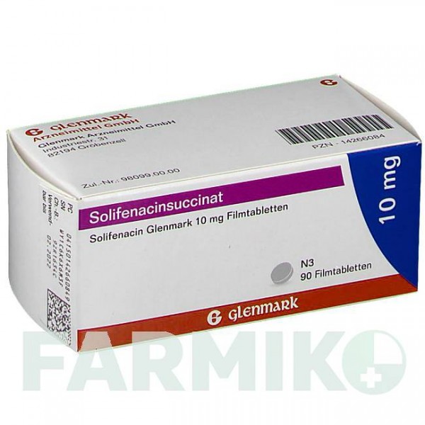 СОЛІФЕНАЦИН (SOLIFENACIN) 10 мг таблетки 90 шт - Соліфенацин GLENMARK