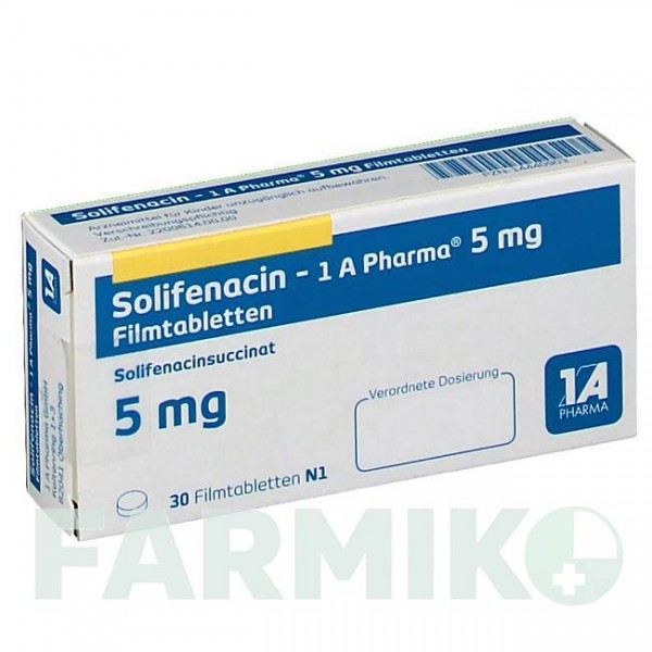 СОЛІФЕНАЦИН (SOLIFENACIN) 5 мг таблетки 30 шт - Соліфенацин 1 A PHARMA