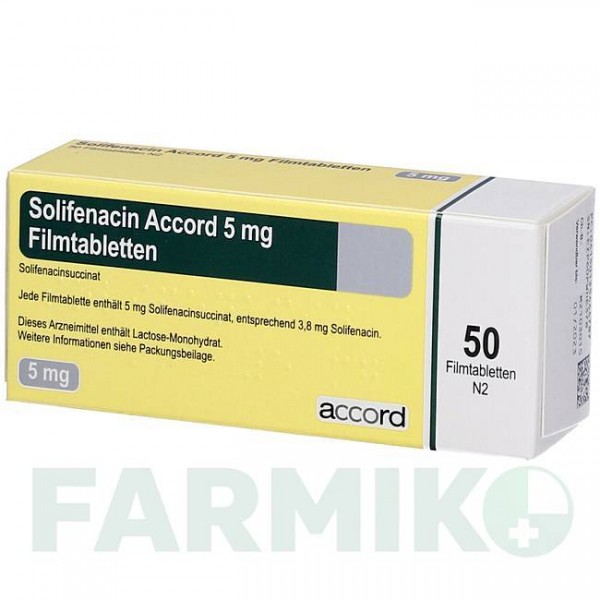 СОЛИФЕНАЦИН (SOLIFENACIN) 5 мг таблетки 50 шт - Солифенацин ACCORD HEALTHCARE