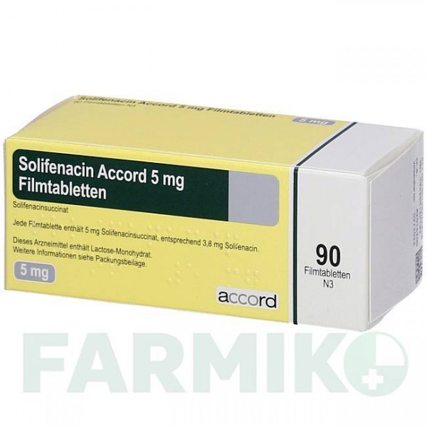 СОЛИФЕНАЦИН (SOLIFENACIN) 5 мг таблетки 90 шт - Солифенацин ACCORD HEALTHCARE
