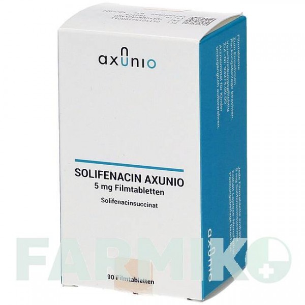 СОЛІФЕНАЦИН (SOLIFENACIN) 5 мг таблетки 90 шт - Соліфенацин AXUNIO PHARMA