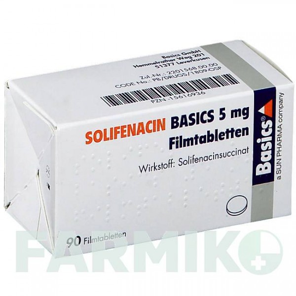 СОЛИФЕНАЦИН (SOLIFENACIN) 5 мг таблетки 90 шт - Солифенацин BASICS