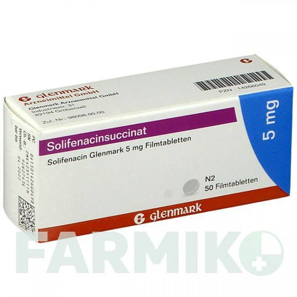 СОЛИФЕНАЦИН (SOLIFENACIN) 5 мг таблетки 50 шт - Солифенацин GLENMARK