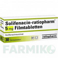 СОЛІФЕНАЦИН (SOLIFENACIN) 5 мг таблетки 30 шт - Соліфенацин RATIOPHARM