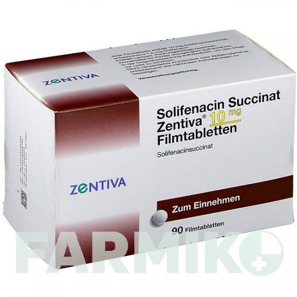 СОЛИФЕНАЦИН СУКЦИНАТ (SOLIFENACIN SUCCINAT) 10 мг таблетки 90 шт - Солифенацин ZENTIVA
