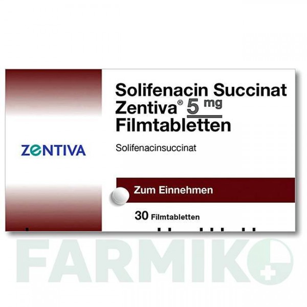 СОЛИФЕНАЦИН СУКЦИНАТ (SOLIFENACIN SUCCINAT) 5 мг таблетки 30 шт - Солифенацин ZENTIVA