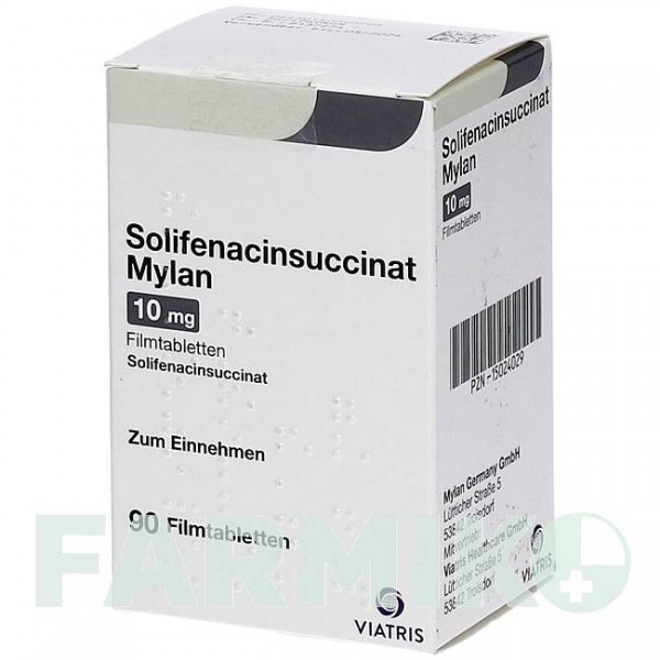 СОЛИФЕНАЦИНСУКЦИНАТ (SOLIFENACINSUCCINAT) 10 мг таблетки 90 шт - Солифенацин VIATRIS