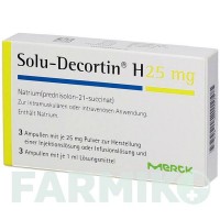 СОЛЮ ДЕКОРТИН (SOLU DECORTIN) 25 мг порошок 3 шт - Преднізолон MERCK HEALTHCARE