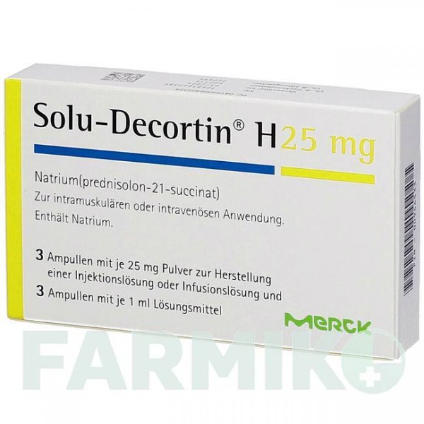 СОЛЮ ДЕКОРТИН (SOLU DECORTIN) 25 мг порошок 3 шт - Преднизолон MERCK HEALTHCARE