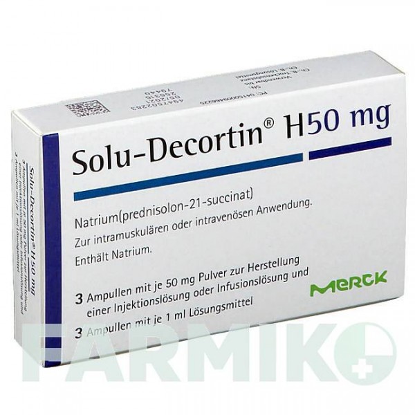 СОЛЮ ДЕКОРТИН (SOLU DECORTIN) 50 мг порошок 3 шт - Преднизолон MERCK HEALTHCARE