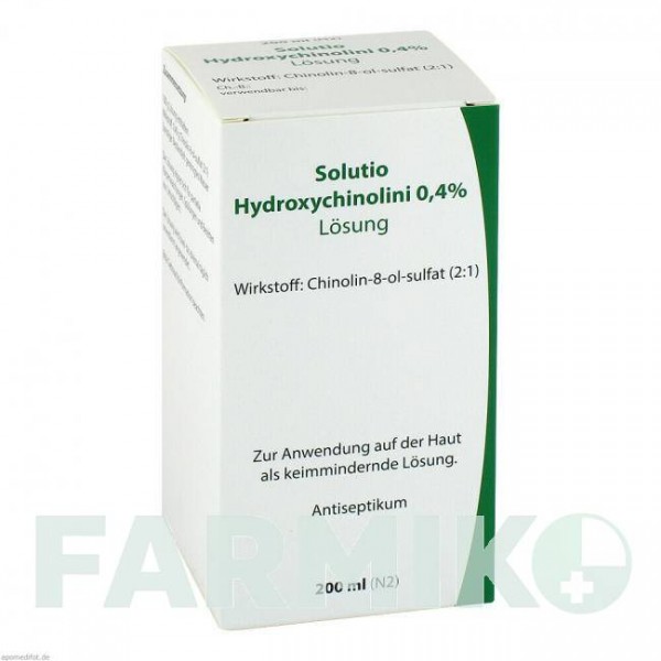 СОЛЮЦІО ГІДРОКСИХІН (SOLUTIO HYDROXYCHIN) 0,4% розчин 200 мл - Оксихінолін LEYH-PHARMA