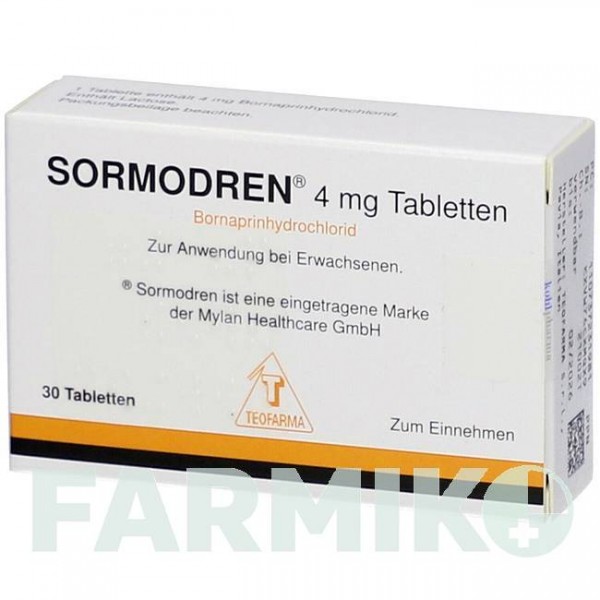 СОРМОДРЕН (SORMODREN) 4 мг таблетки 30 шт - Борнаприн KOHLPHARMA