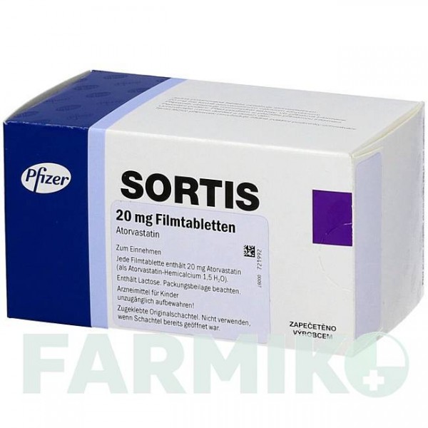 СОРТИС (SORTIS) 20 мг таблетки 100 шт - Аторвастатин EMRA-MED