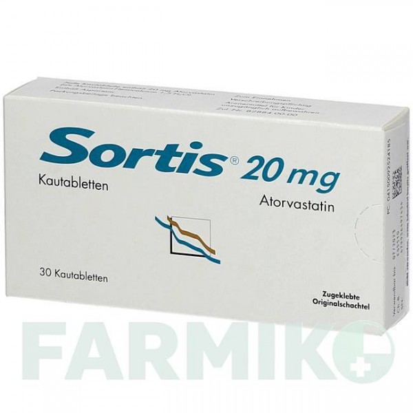 СОРТИС (SORTIS) 20 мг таблетки 30 шт - Аторвастатин VIATRIS